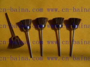 cup shape brown color brush Crimped bristle brush